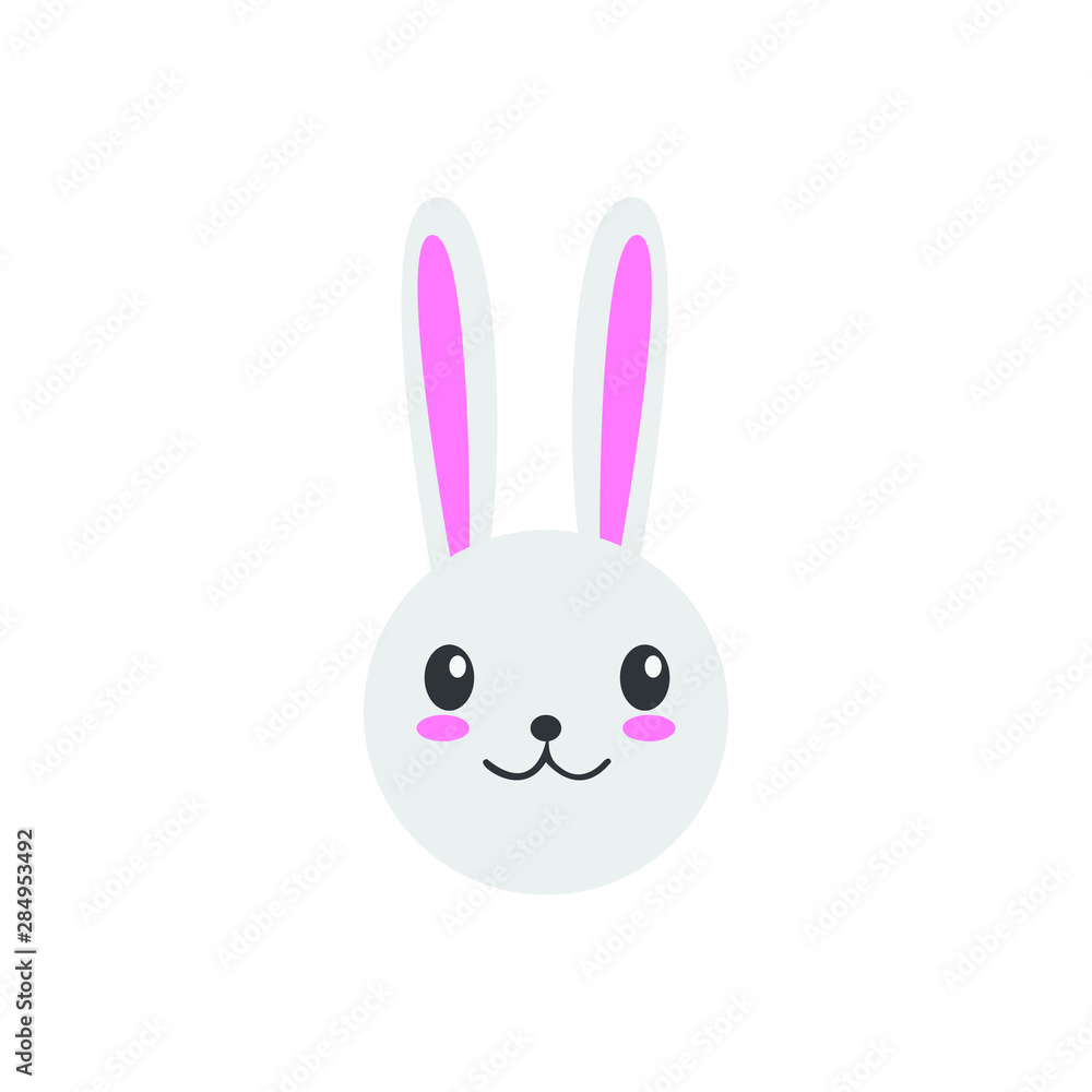 Cute bunny vector graphic icon. rabbit animal head, face illustration. Isolated on white background. Cute bunny vector graphic icon. rabbit animal head, face illustration. Isolated on white background.