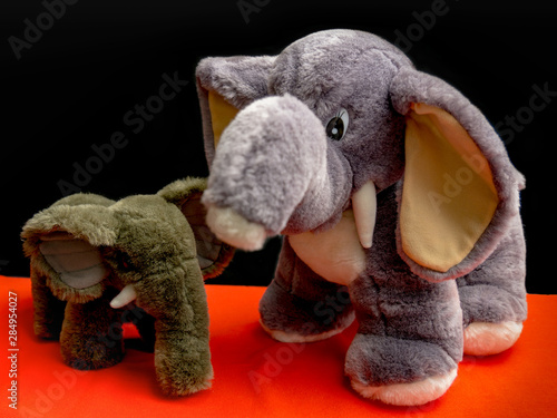 Small and large plush elephant - children's toy