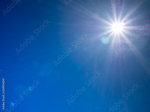 Blue sky with sun(sun flare)