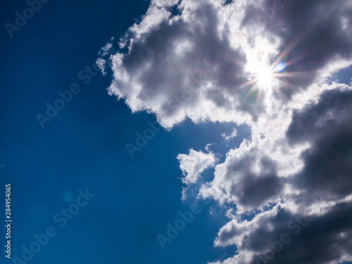 Sun rays coming out of the clouds