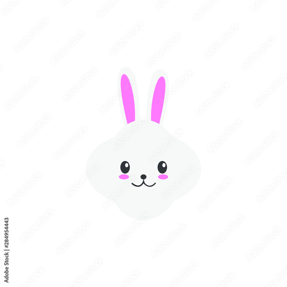 Cute bunny vector graphic icon. rabbit animal head, face illustration. Isolated on white background. Cute bunny vector graphic icon. rabbit animal head, face illustration. Isolated on white background.