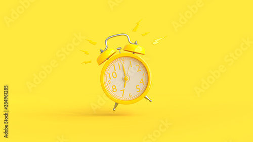 Obraz na płótnie Yellow alarm clock was ringing at 7.00. w salonie