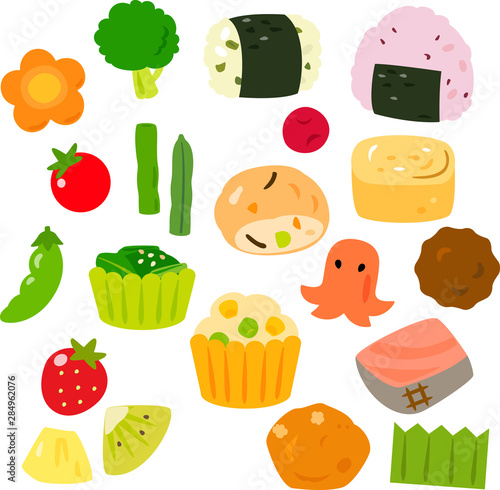 お弁当のおかずのイラストセット
