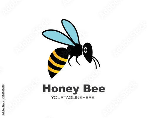 honey Bee Logo Template vector icon illustration