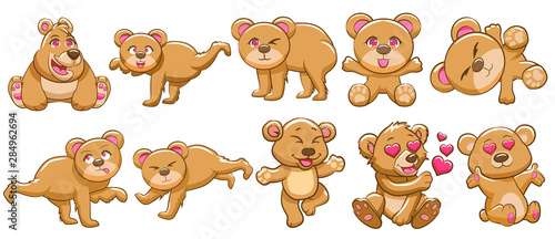teddy bear vector set graphic clipart design