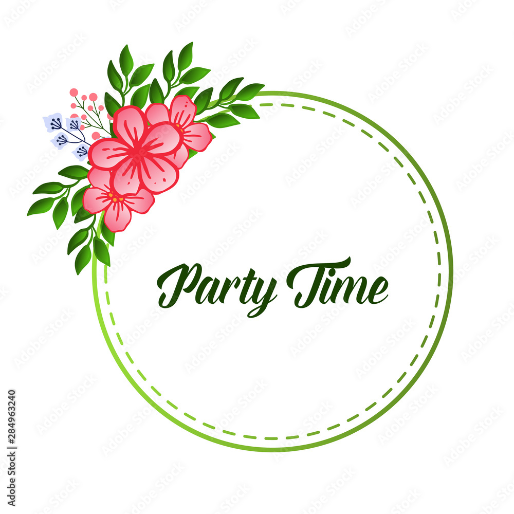 Various shape flower frame, for party time invitation background. Vector