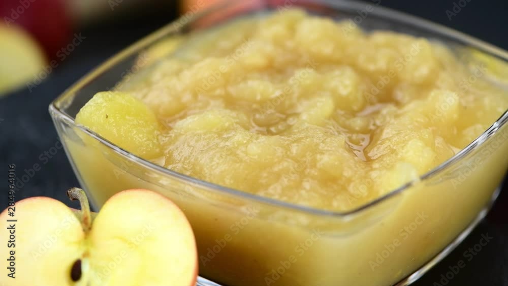Portion of rotating homemade Applesauce in 4K UHD (not seamless loopable) Portion of rotating homemade Applesauce in 4K UHD (not seamless loopable)