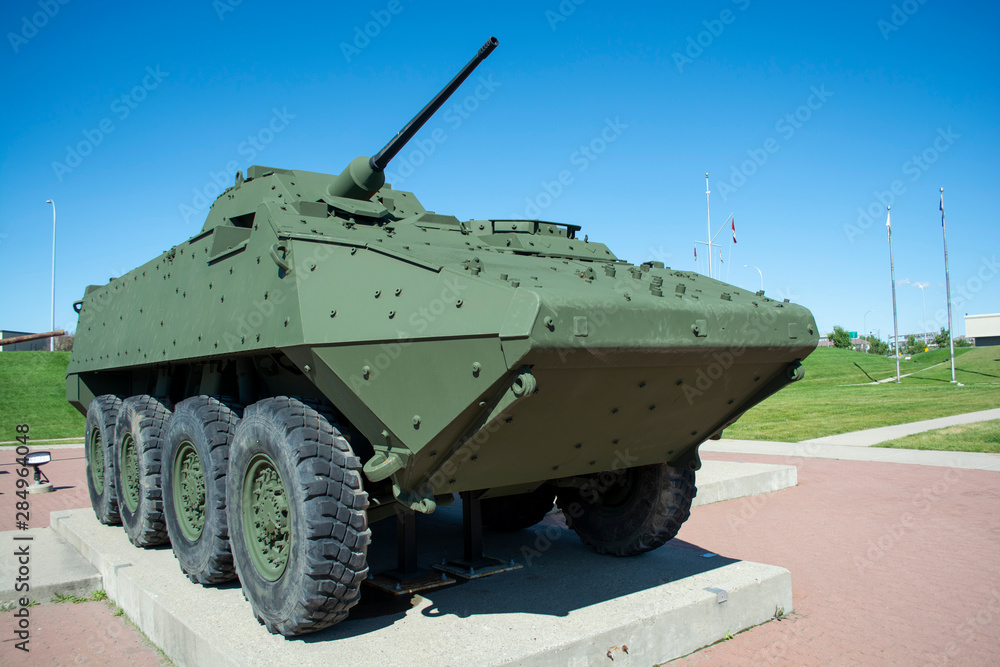 Fototapeta premium Armoured light tank. Used in combat by the military.