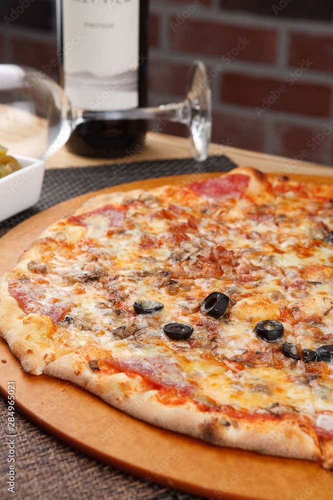 Italian pizza on a plate