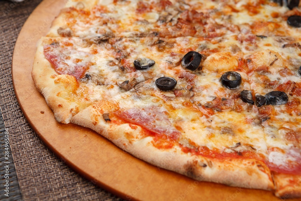 Italian pizza on a plate