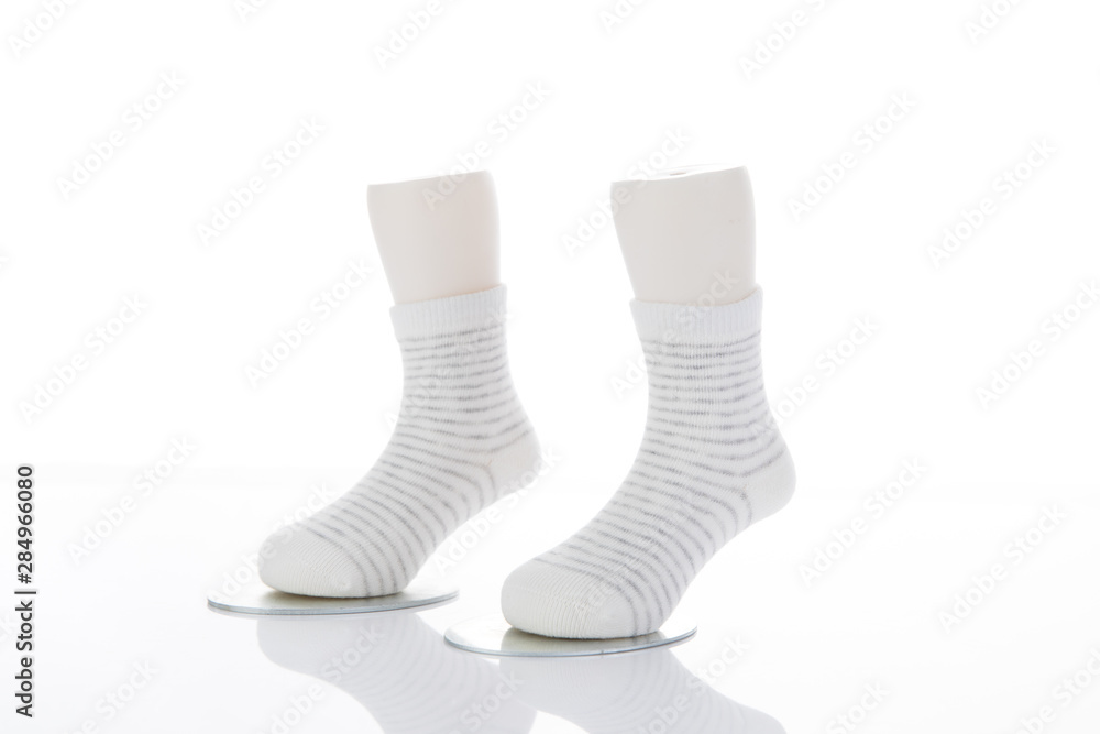 Exquisite and fashionable socks are displayed on the counter of the shop. Exquisite and fashionable socks are displayed on the counter of the shop.