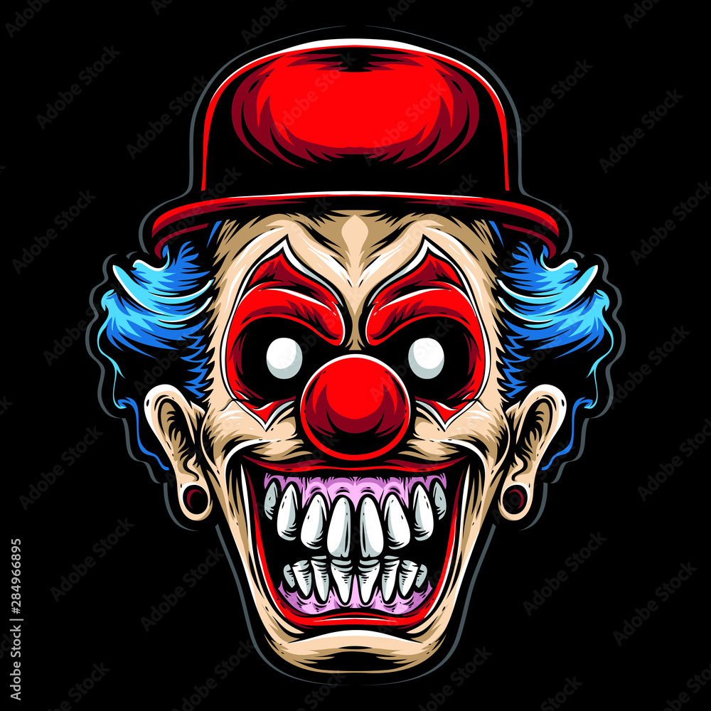 Fototapeta premium scary clown with red hat