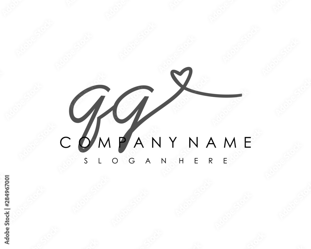 QG Initial handwriting logo vector QG Initial handwriting logo vector