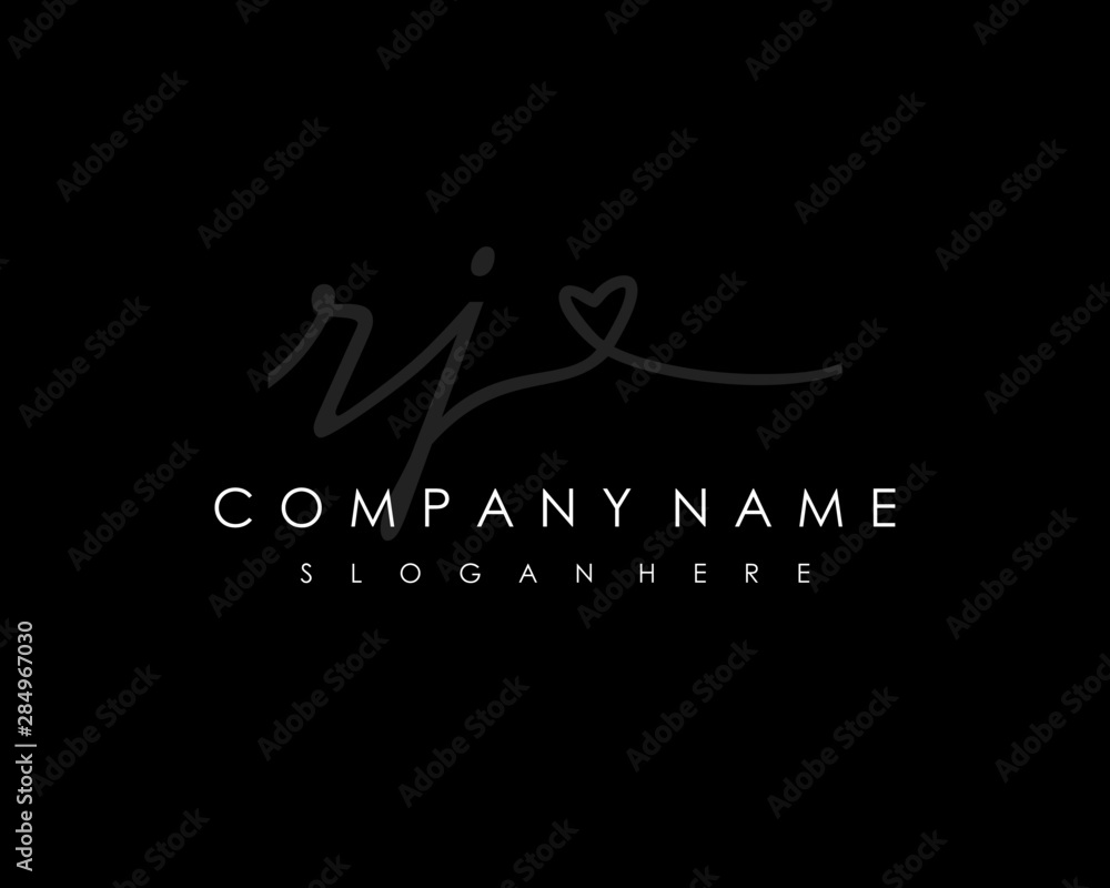 RJ Initial handwriting logo vector RJ Initial handwriting logo vector