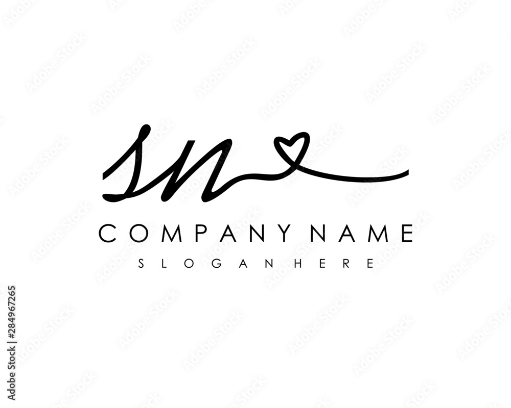 SN Initial handwriting logo vector SN Initial handwriting logo vector