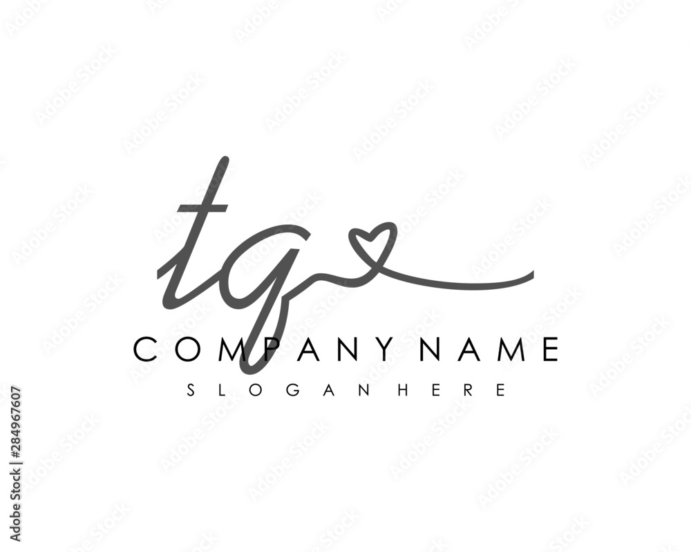 TQ Initial handwriting logo vector