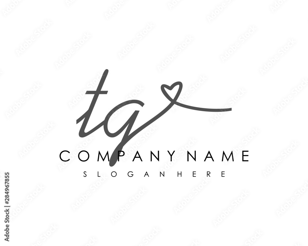 TG Initial handwriting logo vector TG Initial handwriting logo vector
