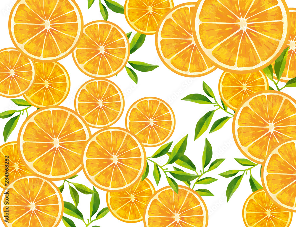 オレンジ 果物 フルーツ 背景 フレッシュ素材 果汁 マンダリンオレンジ 断面図 カット 背景素材 Stock Vector Adobe Stock