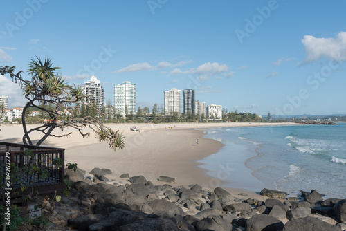 Greenmount Beach with the high-rises of Coolangatta beyond, Gold Coast, Queensland, Australia. photo