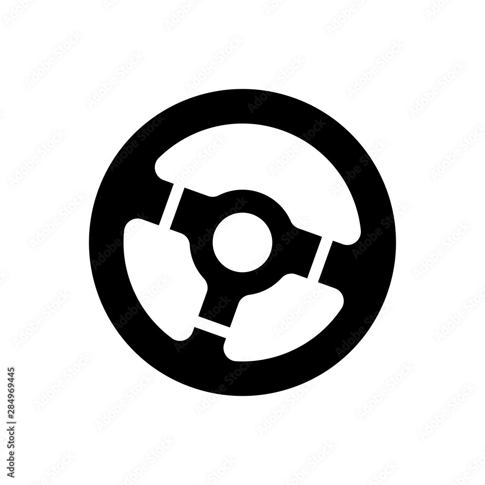 Steering wheel vector icon design template