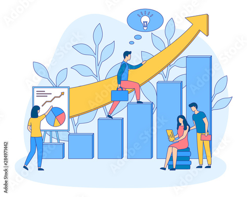 Career growth startup ladder people filled vector