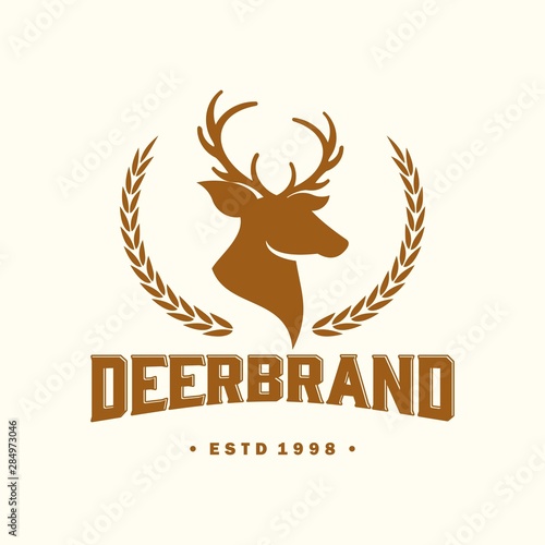 vintage deer logo and template © mufurii
