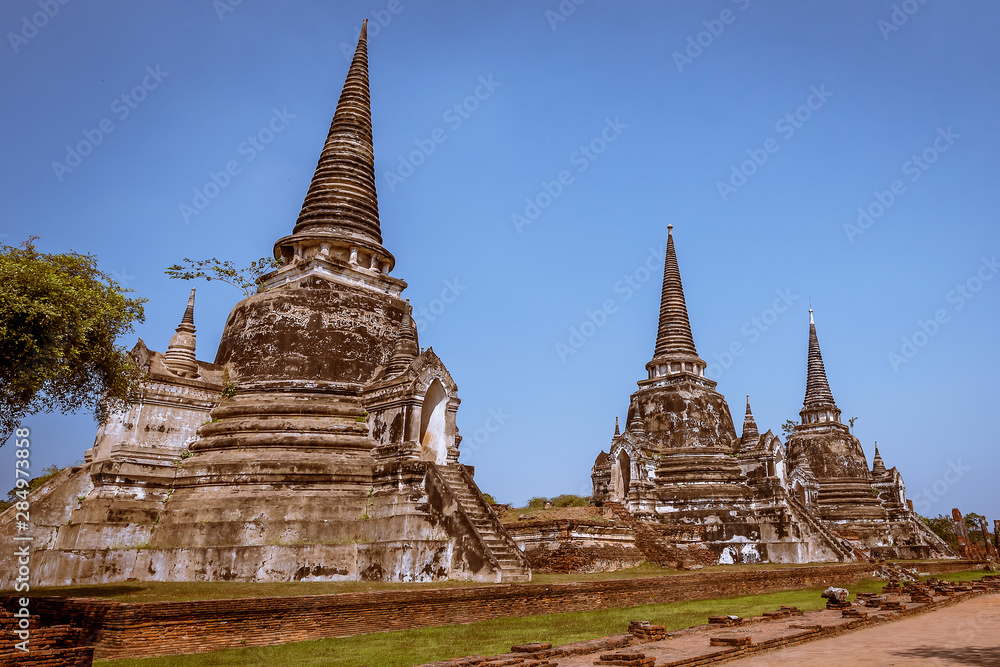 Templos no Parque Histórico de Ayutthaya