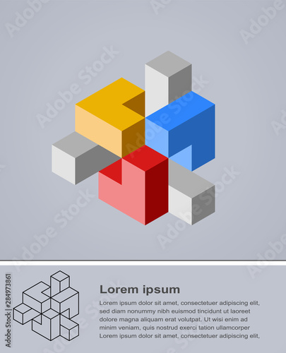 Vector illustration of cubical design element