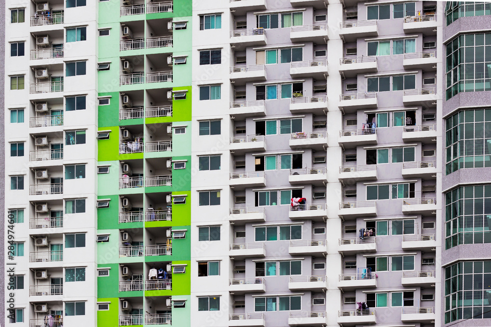 close up of  residental building skyscraper