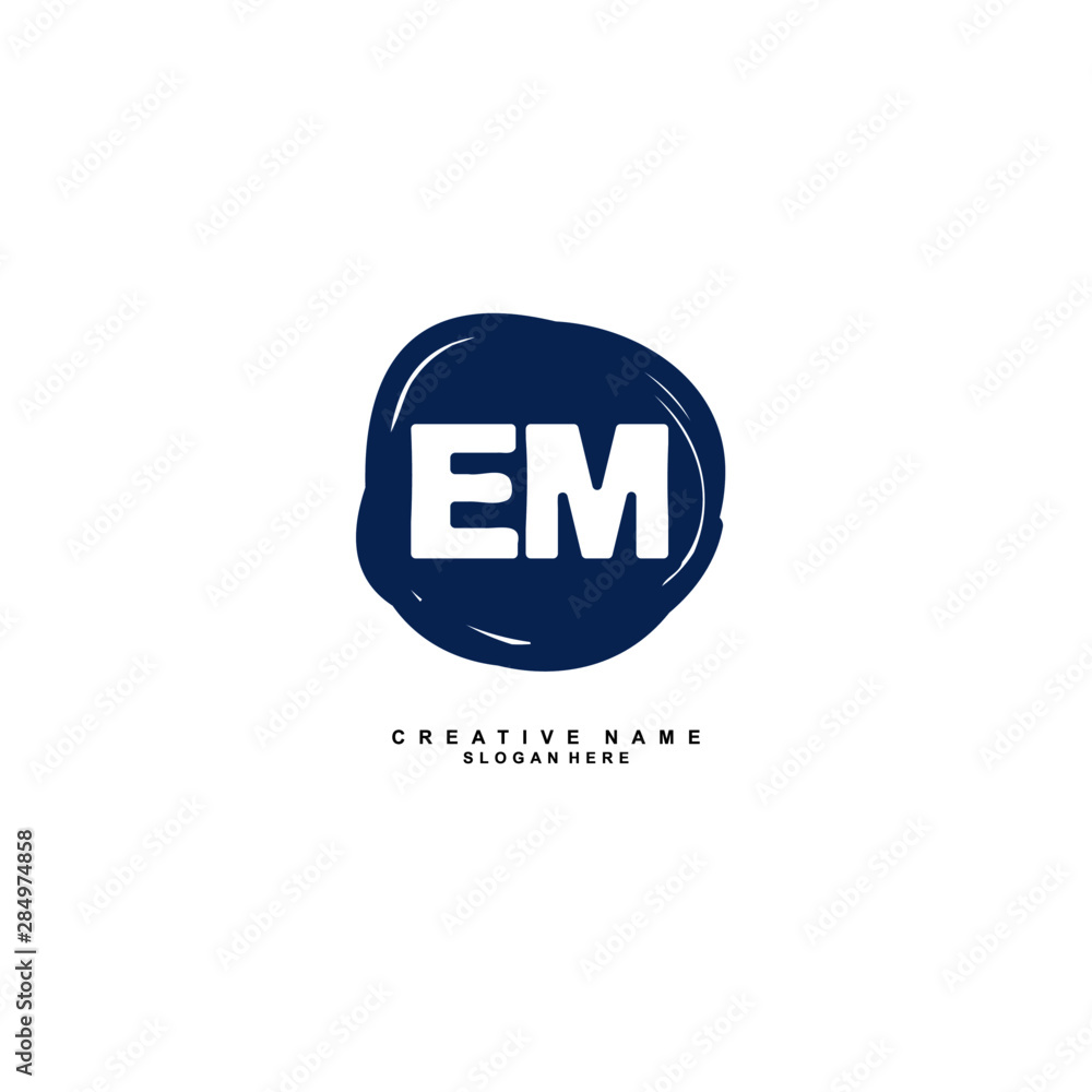 Obraz premium E M EM Initial logo template vector. Letter logo concept.