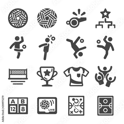 sepak takraw sport and recreation icon set,vector and illustration