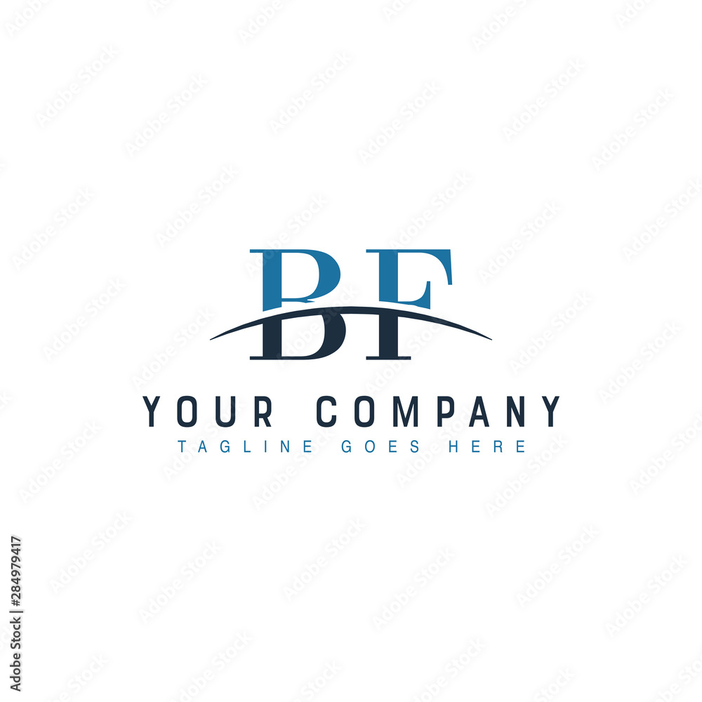 Initial letter BF, overlapping movement swoosh horizon logo company design inspiration in blue and gray color vector Initial letter BF, overlapping movement swoosh horizon logo company design inspiration in blue and gray color vector