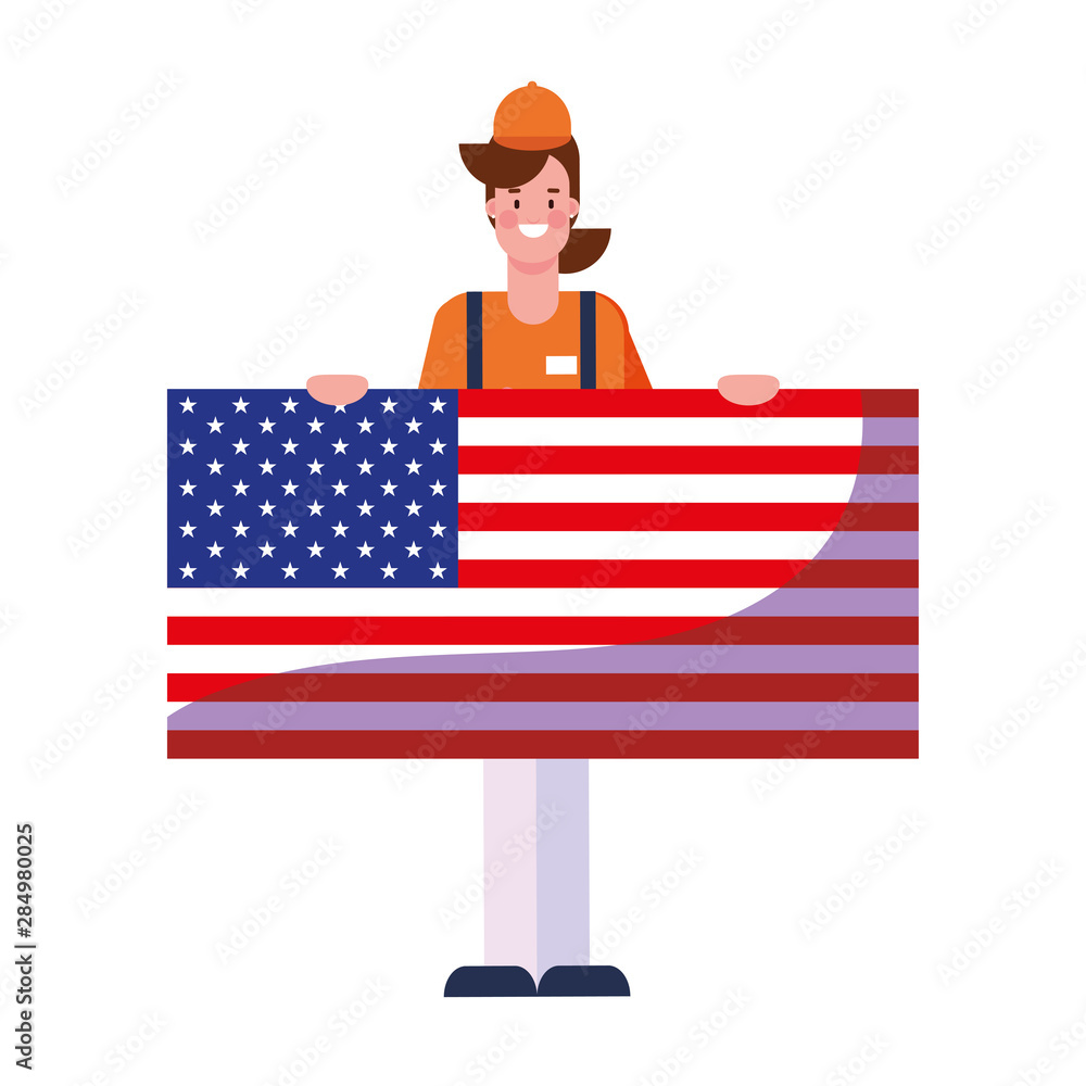 flat design people happy labor day flat design people happy labor day