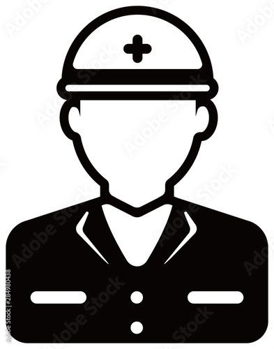 Worker avatar icon illustration (upper body) / blue collar worker, construction worker