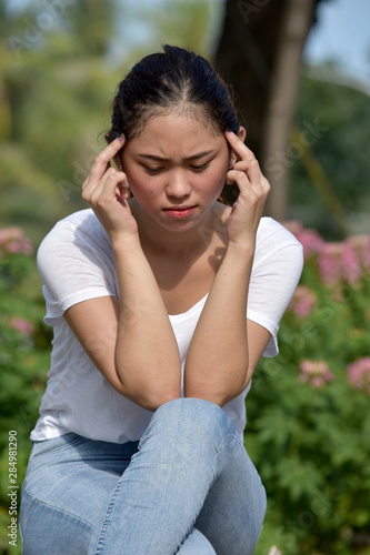 Stressed Beautiful Filipina Adult Female © dtiberio