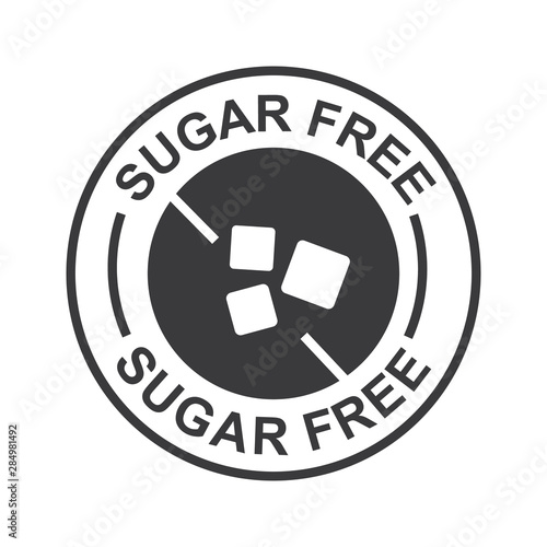  Sugar cubes in circle icon for sugar free product package design.
