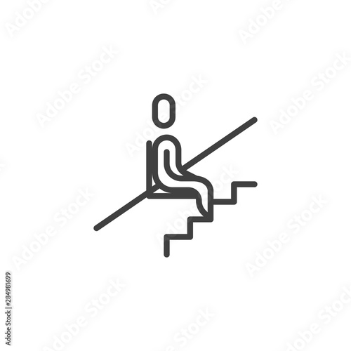 Wheelchair ramp line icon. linear style sign for mobile concept and web design. wheelchair escalator outline vector icon. Symbol, logo illustration. Vector graphics