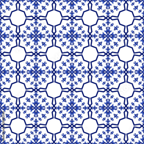 Azulejos portuguese traditional ornamental tile pattern