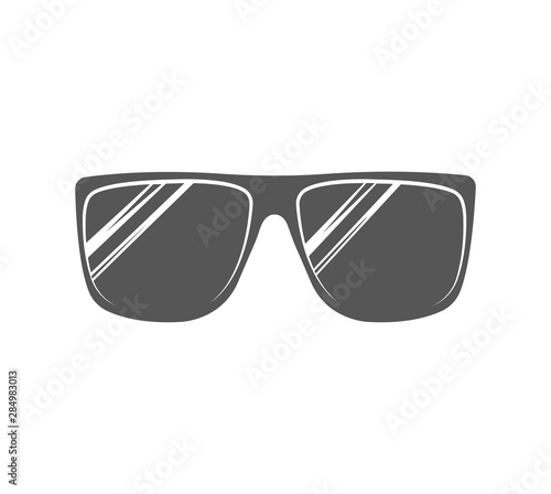 Vector flat logo. Sunglasses, accessory for men or women.