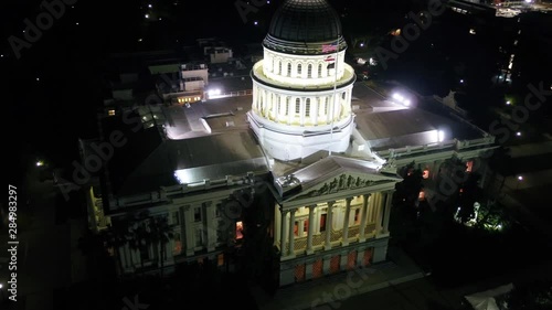 Aerial California Sacramento May 2019 Night 30mm 4K Inspire 2  Aerial video of downtown Sacramento at night. photo