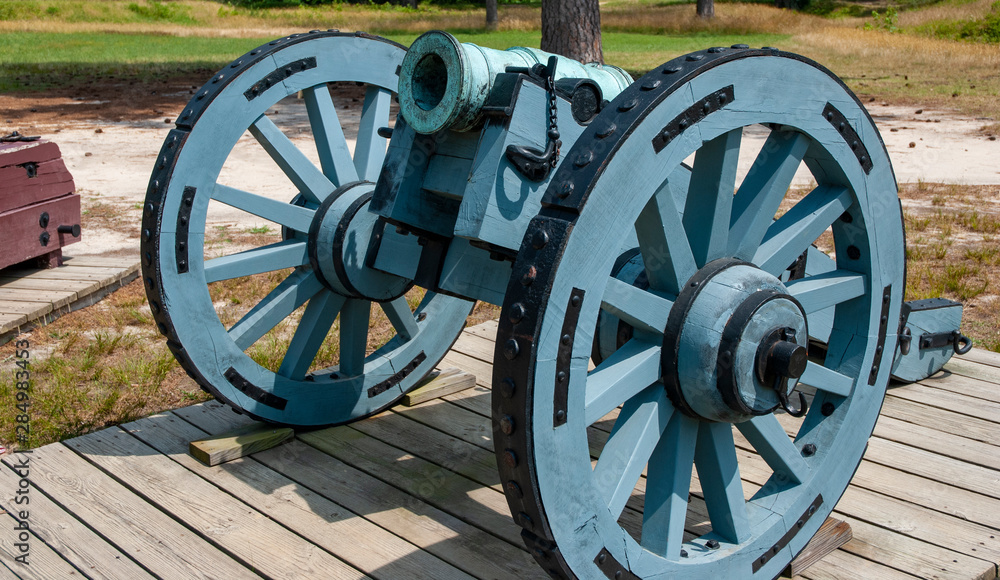 Yorktown cannon in blue