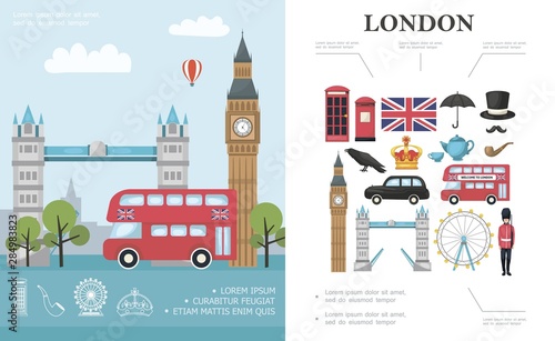 Valokuva Flat Travel To London Concept