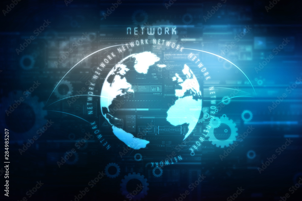 2d illustration Global network concept 2d illustration Global network concept