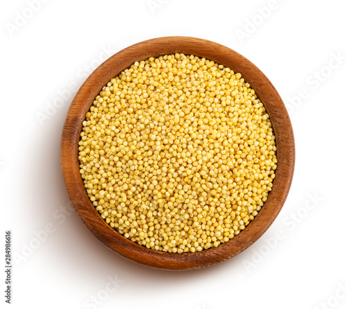 Photos Millet seeds isolated on white background, top view