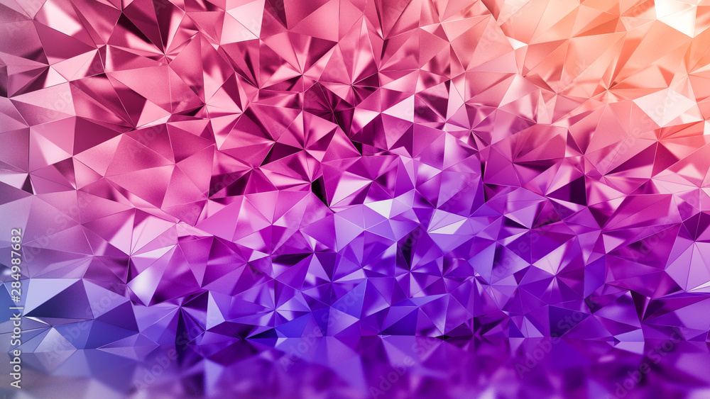 Abstract triangle crystal background. 3d illustration, 3d rendering.