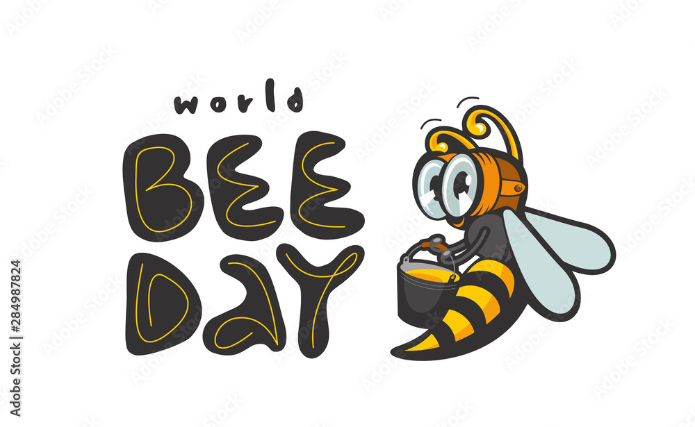 World Bee Day Vector Design Template.