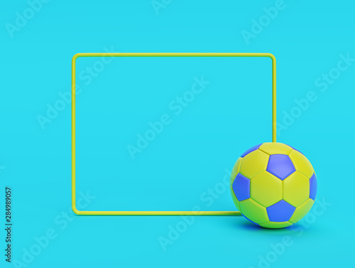 Fototapeta Naklejka Na Ścianę i Meble -  Soccer ball background with copy space. minimalism concept. 3d rendering