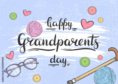 Happy Grandparents Day. Greeting card