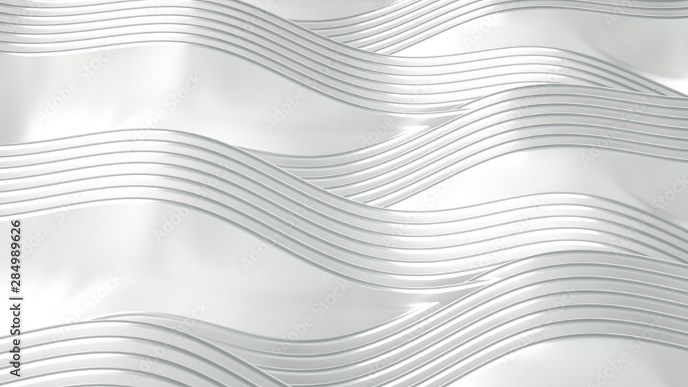Obraz premium Elegant smooth wave lines background. 3d illustration, 3d rendering.