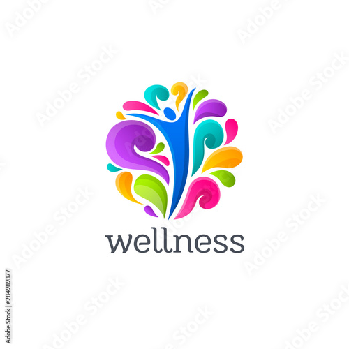 Wellness vector logo design. Women's beauty and health.